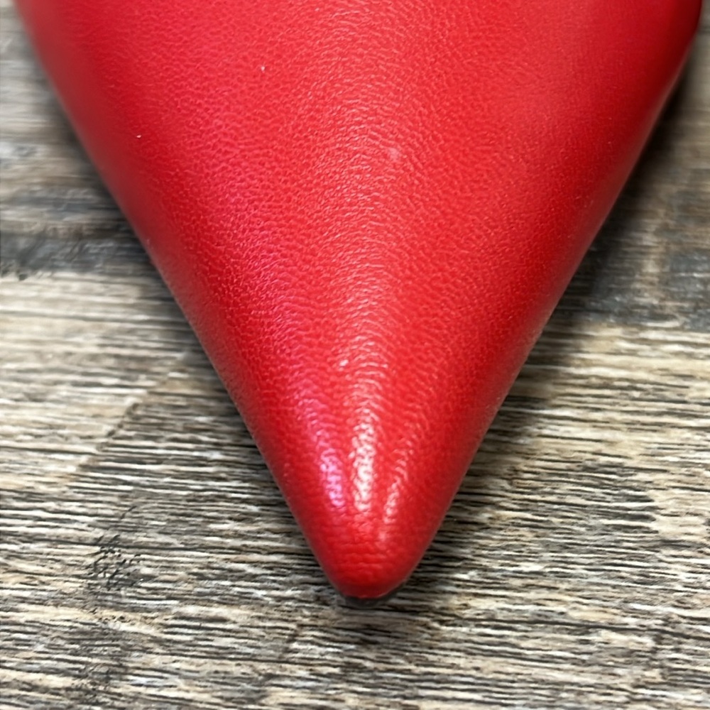 NEW Massimo Dutti Red Leather Pointed Toe Kitten Heel Pumps Size EU 39 US 8-8.5 - Picture 12 of 13